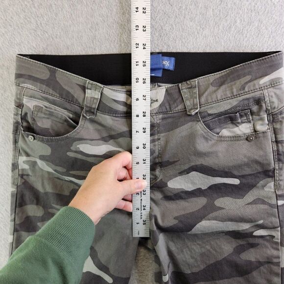 Democracy Ab Technology Pants Womens 10 Gray Camo Tapered Slimming Comfort - Picture 13 of 16